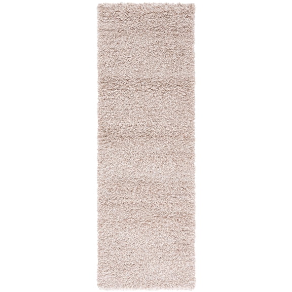 SAFAVIEH Santa Monica Cali Solid Shag Runner Rug, Beige, 2'3" x 5'