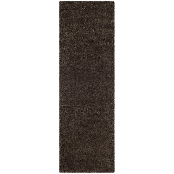 SAFAVIEH Santa Monica Cali Solid Shag Runner Rug, Mushroom, 2'3" x 5'