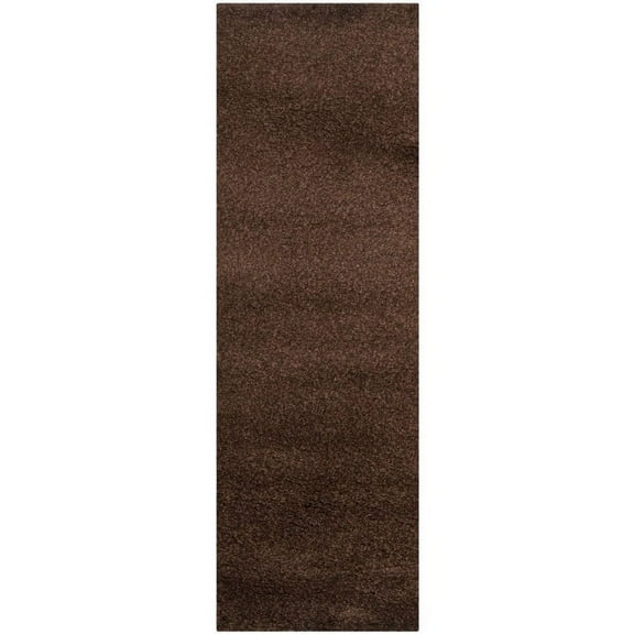 SAFAVIEH Santa Monica Chelsey Solid Shag Area Rug, Brown, 3' x 5'