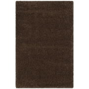 SAFAVIEH Santa Monica Chelsey Solid Shag Area Rug, Brown, 4' x 6'