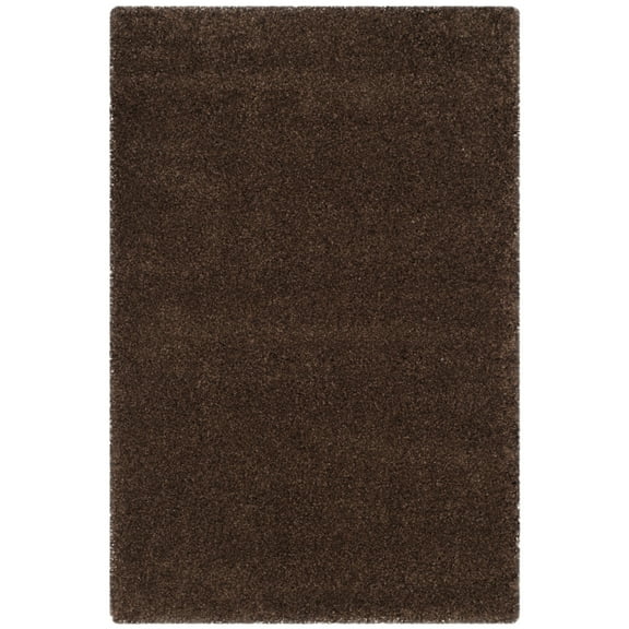 SAFAVIEH Santa Monica Chelsey Solid Shag Area Rug, Brown, 4' x 6'
