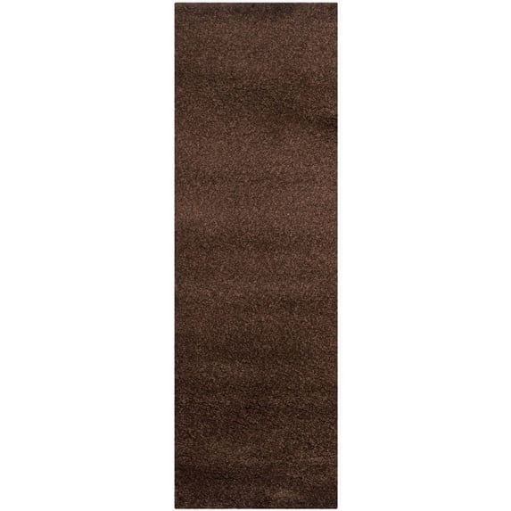 SAFAVIEH Santa Monica Chelsey Solid Shag Area Rug, Brown, 5'3" x 7'6"