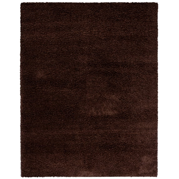 SAFAVIEH Santa Monica Chelsey Solid Shag Area Rug, Brown, 8' x 10'