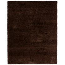 SAFAVIEH Santa Monica Chelsey Solid Shag Area Rug, Brown, 9'6" x 13'