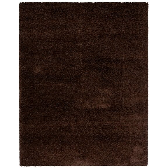 SAFAVIEH Santa Monica Chelsey Solid Shag Area Rug, Brown, 9'6" x 13'