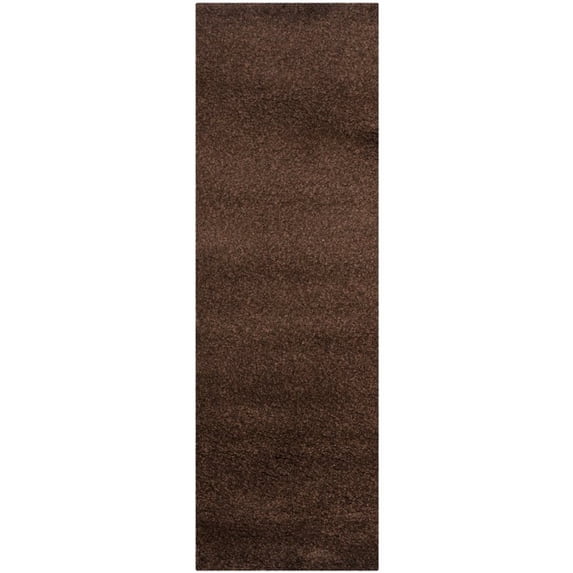 SAFAVIEH Santa Monica Chelsey Solid Shag Area Rug, Brown, 9' x 12'