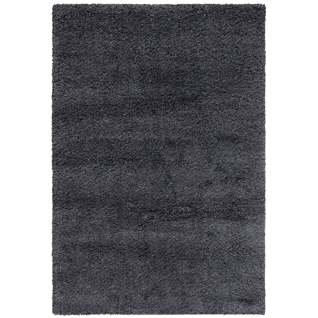 Dark Grey Hand-knotted Synthetic Shag Area Rug, 5'3" x 7'6"