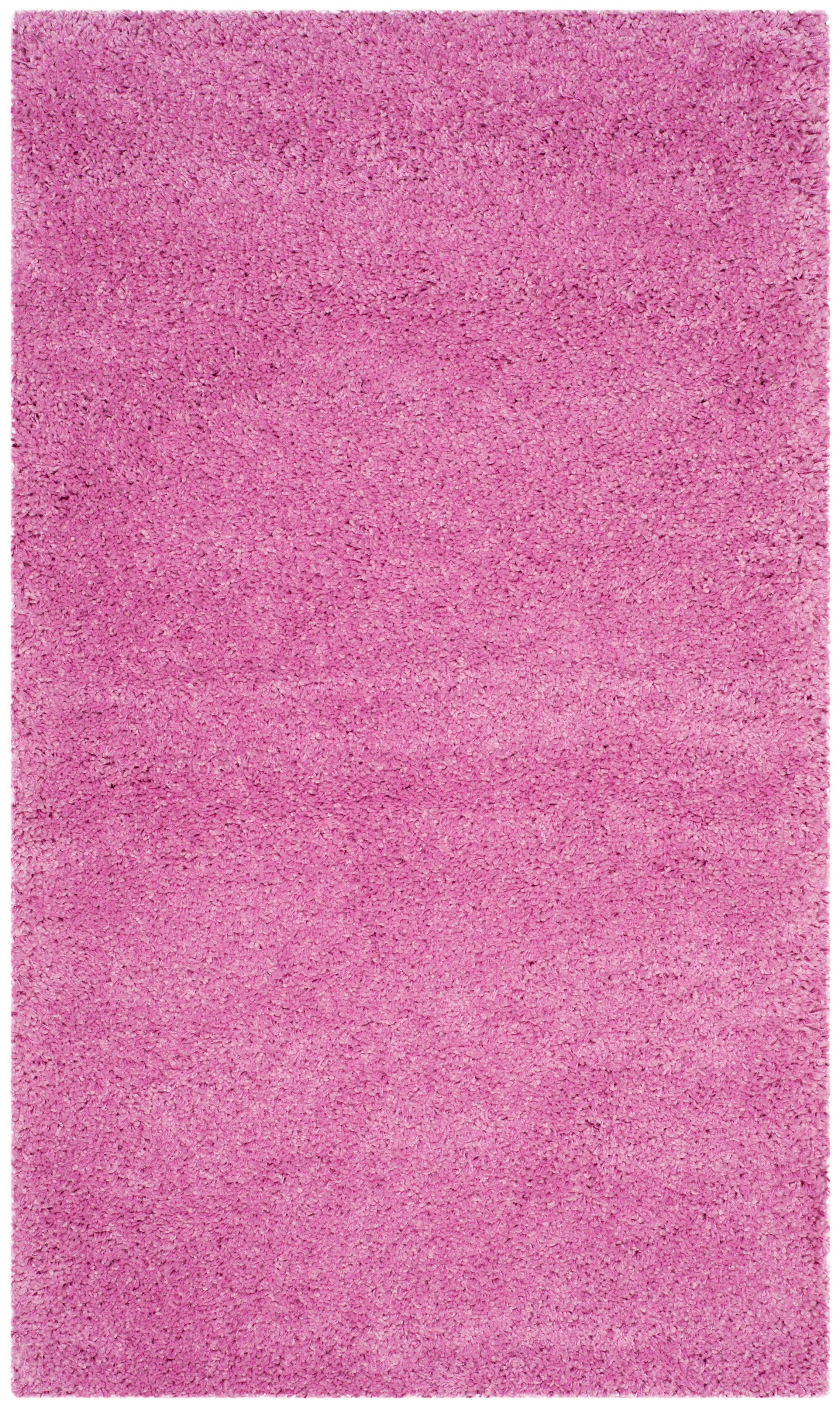 SAFAVIEH Santa Monica Chelsey Solid Shag Area Rug, Pink, 4' x 6'