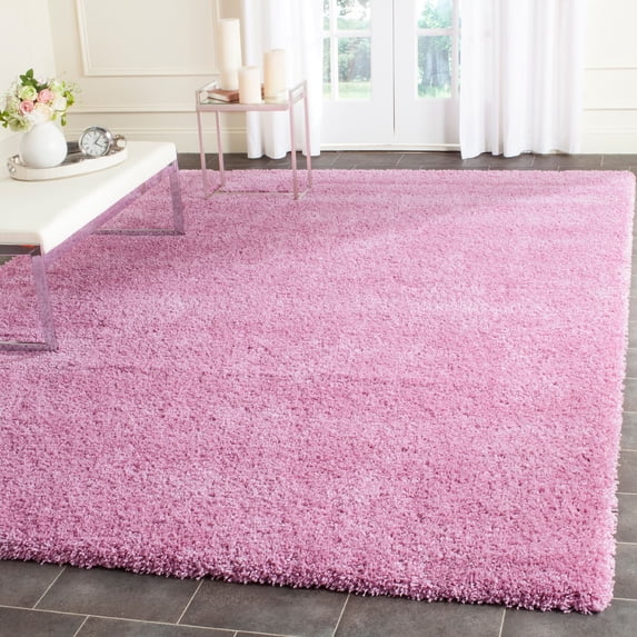 SAFAVIEH Santa Monica Chelsey Solid Shag Area Rug, Pink, 9' x 12'