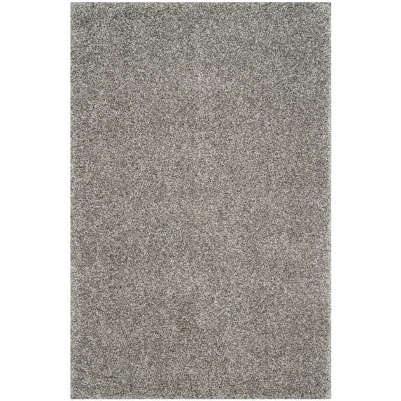 SAFAVIEH Santa Monica Chelsey Solid Shag Area Rug, Silver, 4' x 6'