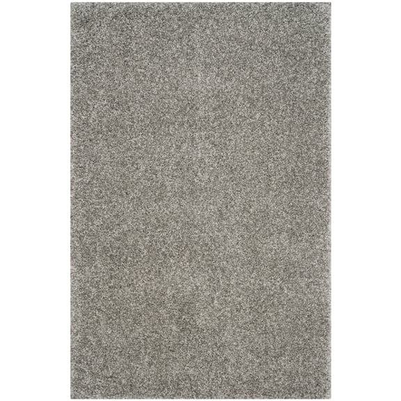 SAFAVIEH Santa Monica Chelsey Solid Shag Area Rug, Silver, 4' x 6'