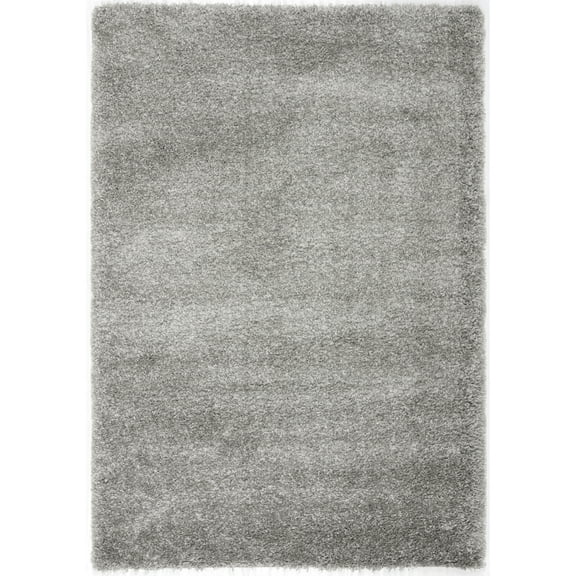 SAFAVIEH Santa Monica Chelsey Solid Shag Area Rug, Silver, 6'7" x 9'6"