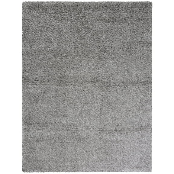 SAFAVIEH Santa Monica Chelsey Solid Shag Area Rug, Silver, 9'6" x 13'