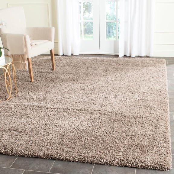 SAFAVIEH Santa Monica Chelsey Solid Shag Area Rug, Taupe, 8' x 10'