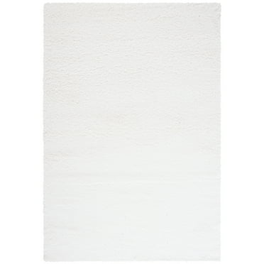 SAFAVIEH Santa Monica Chelsey Solid Shag Area Rug, White, 5'3" x 7'6"