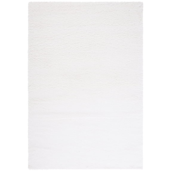 SAFAVIEH Santa Monica Chelsey Solid Shag Area Rug, White, 5'3" x 7'6"