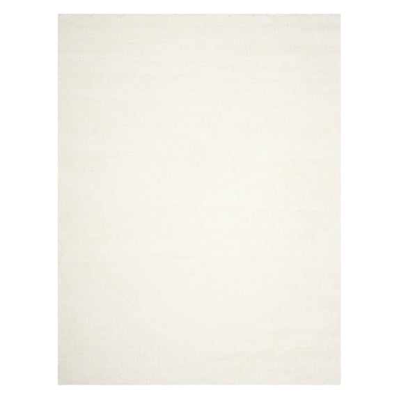 SAFAVIEH Santa Monica Chelsey Solid Shag Area Rug, White, 6'7" x 6'7" Square