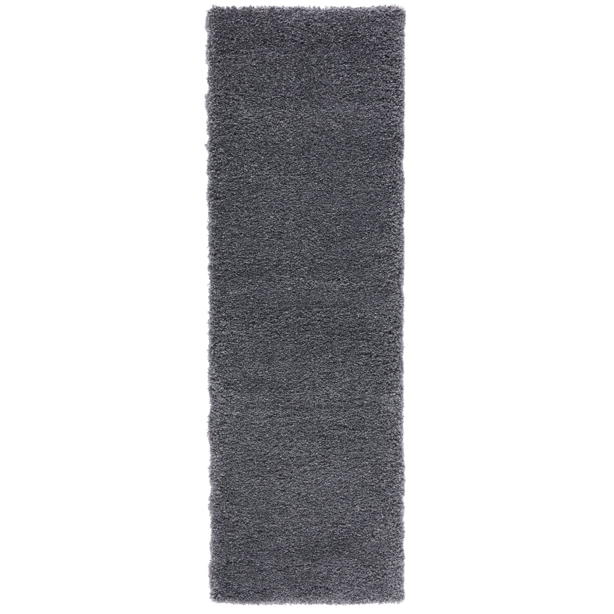 SAFAVIEH Santa Monica Chelsey Solid Shag Runner Rug, Dark Grey, 2'3" x 7'