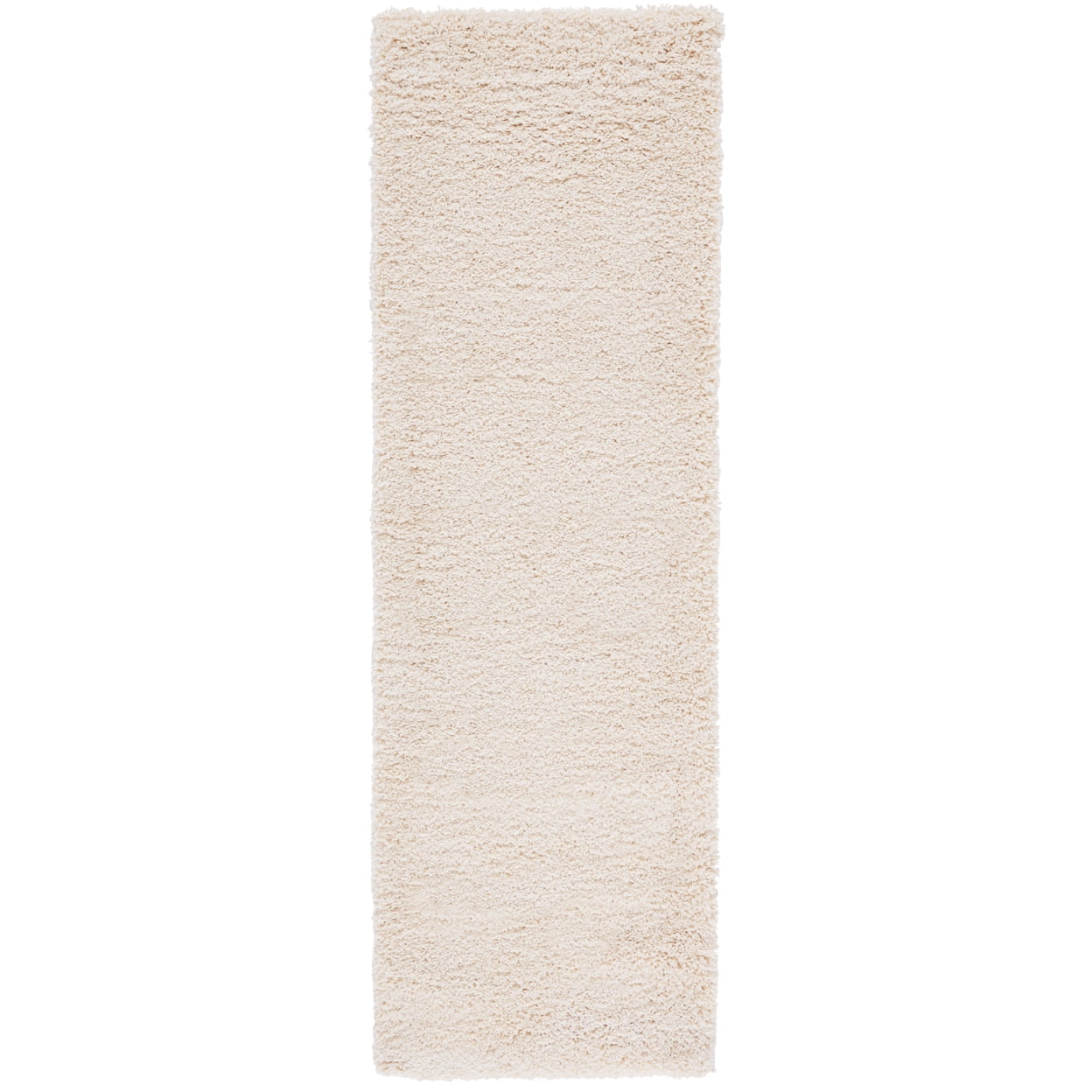 Coastal Comfort Ivory Synthetic Shag Runner Rug, 2'3" x 7'
