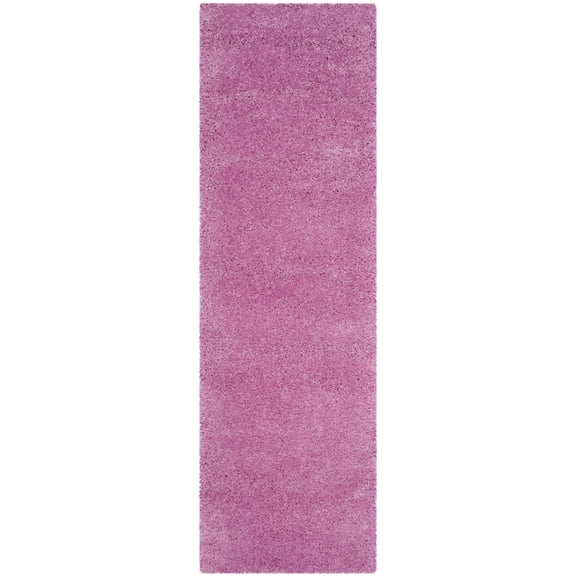 SAFAVIEH Santa Monica Chelsey Solid Shag Runner Rug, Pink, 2'3" x 11'