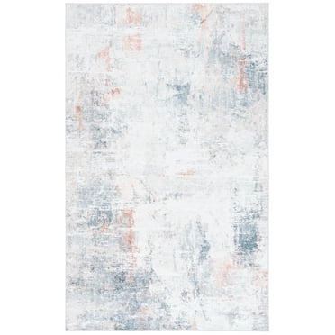 SAFAVIEH Santa Monica Franklin Abstract Polyester Area Rug, Ivory/Green, 8' x 10'