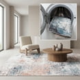 thumbnail image 1 of SAFAVIEH Santa Monica Norbert Abstract Polyester Area Rug, Ivory/Rust, 6' x 9', 1 of 13
