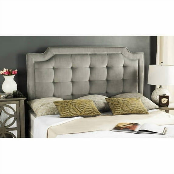SAFAVIEH Sapphire Modern Glam Tufted Headboard, King, Pewter
