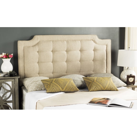 SAFAVIEH Sapphire Modern Glam Tufted Headboard, Queen, Hemp