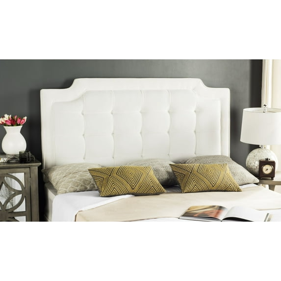 SAFAVIEH Sapphire Modern Glam Tufted Headboard, Queen, White