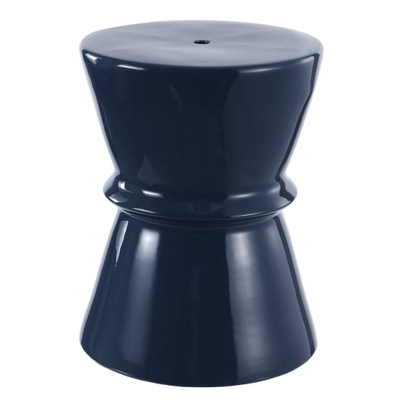 SAFAVIEH Savello 18" Modern Solid Ceramic Garden Stool, Navy
