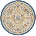 thumbnail image 1 of SAFAVIEH Savonnerie Barrfind Floral Wool Area Rug, Blue/Ivory, 6' x 6' Round, 1 of 5
