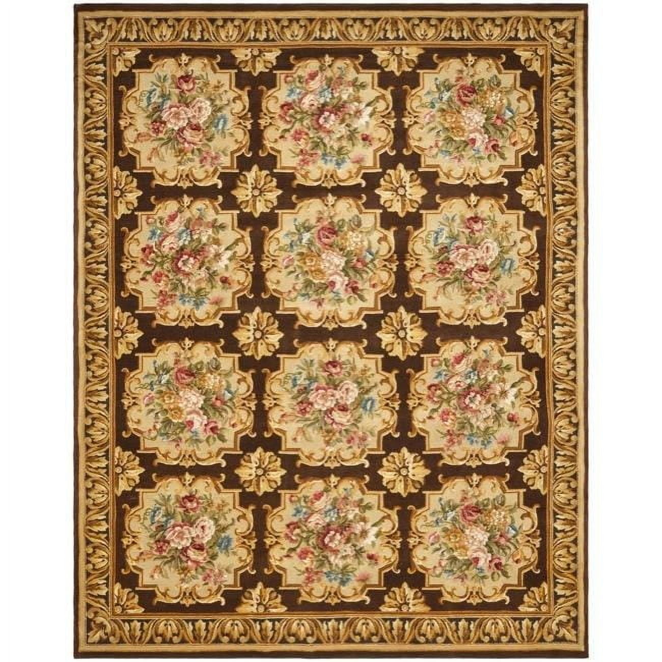 Ivory and Brown Handmade Wool 8' x 10' Tufted Area Rug