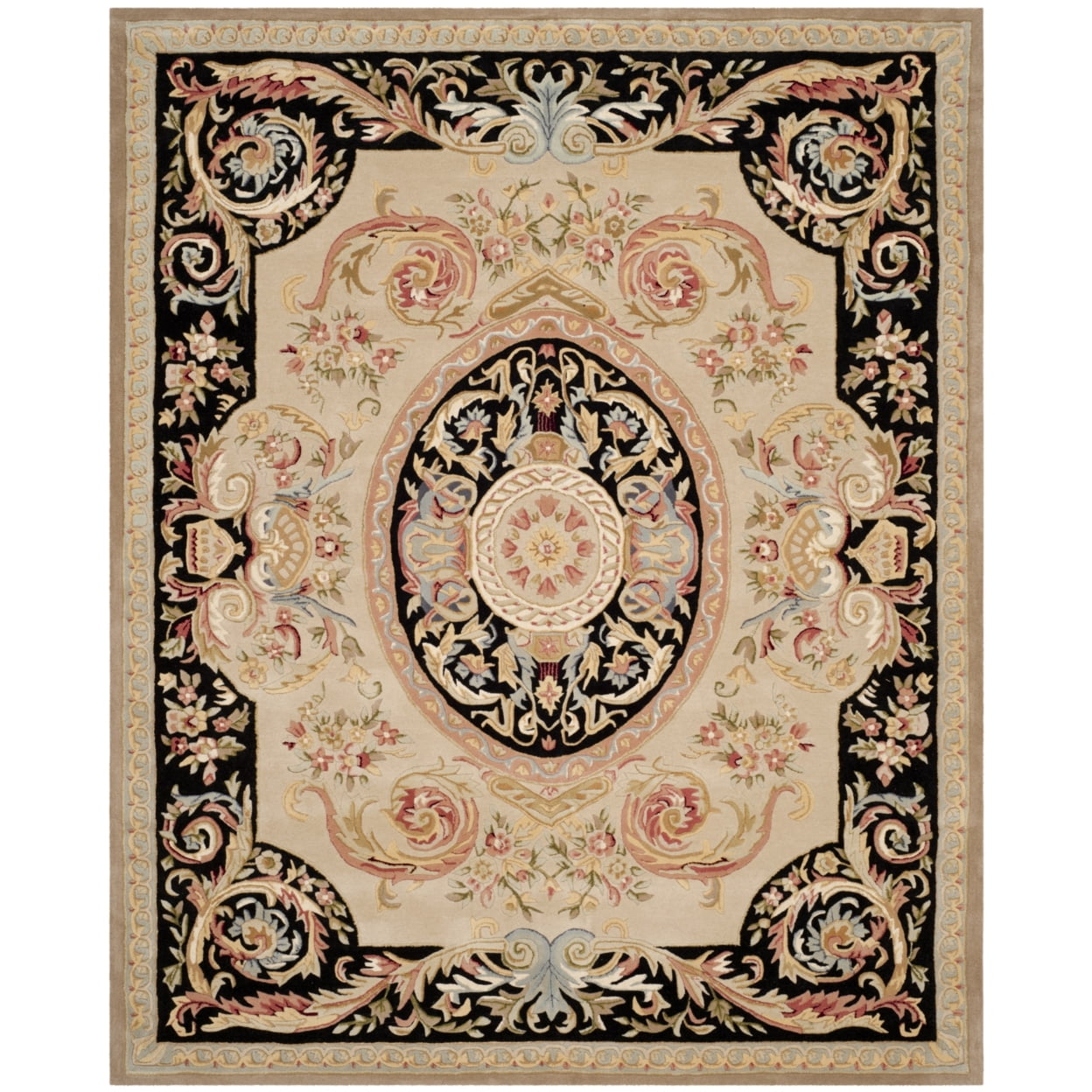 Hand-Tufted Ivory and Gold Wool 8' x 10' Area Rug