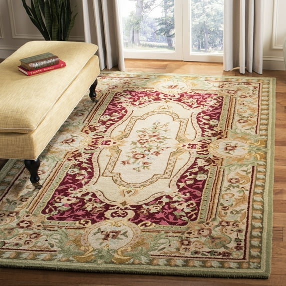 SAFAVIEH Savonnerie SAV114Q Handmade Red / Ivory Rug