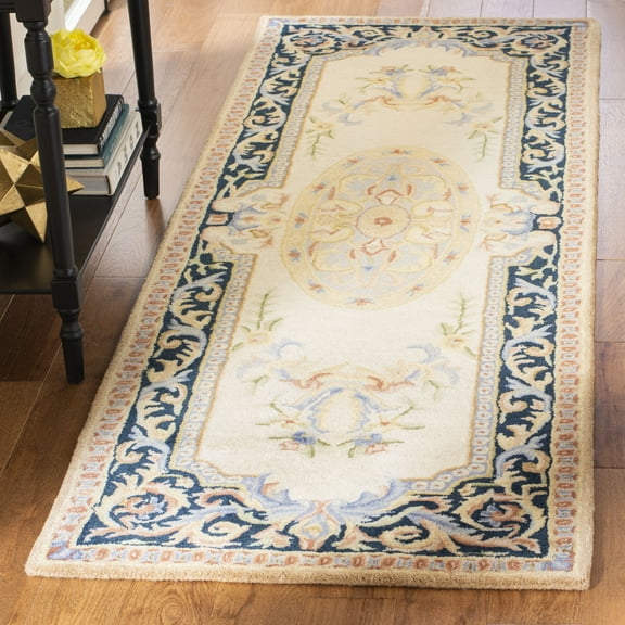 SAFAVIEH Savonnerie SAV116N Handmade Ivory / Navy Rug