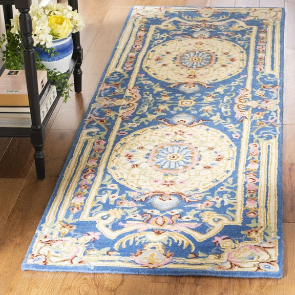 SAFAVIEH Savonnerie SAV120M Handmade Blue / Ivory Rug