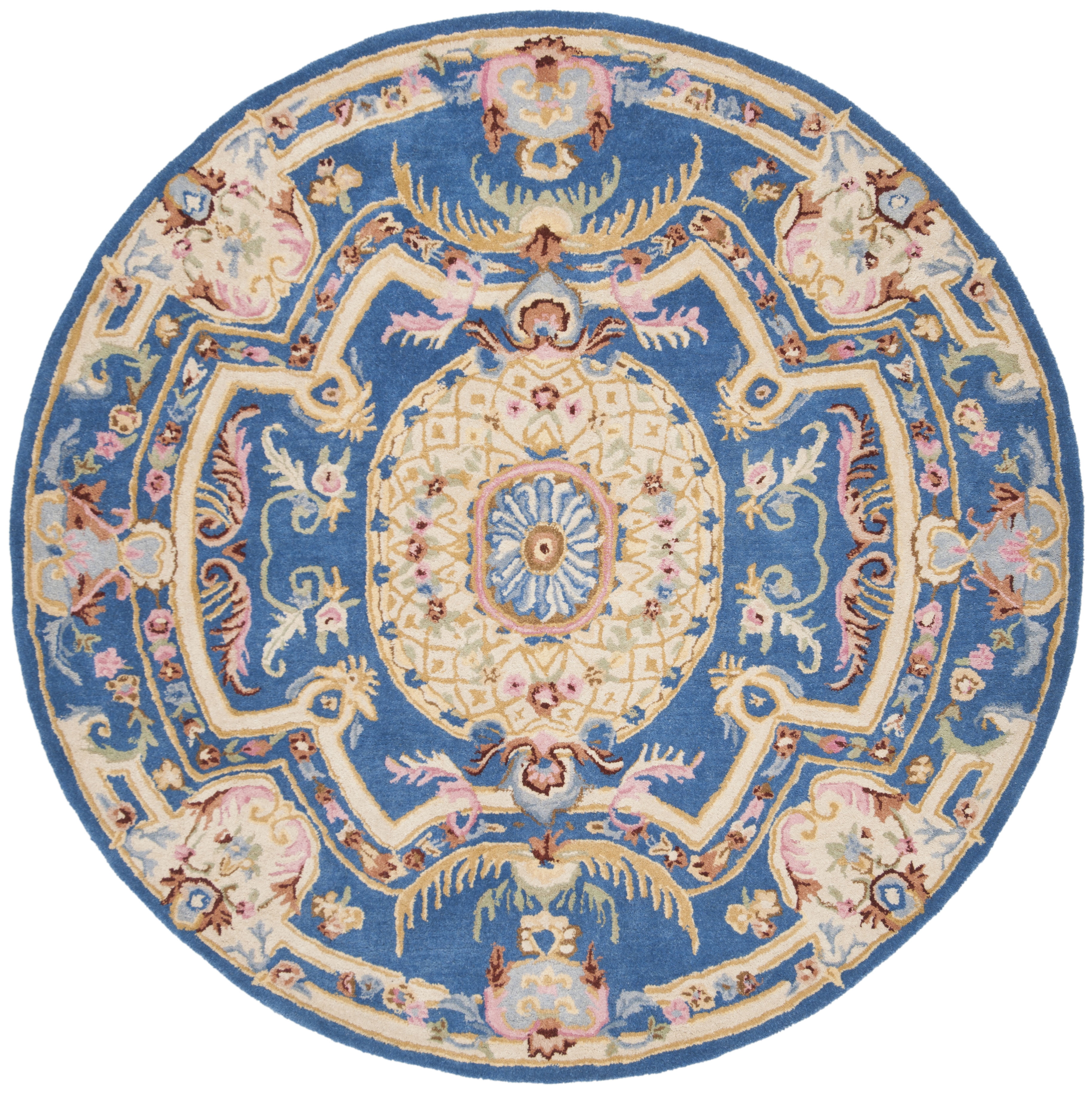 SAFAVIEH Savonnerie SAV120M Handmade Blue / Ivory Rug