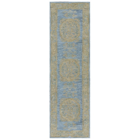 SAFAVIEH Savonnerie Wessex Oriental Runner Rug, Blue/Beige, 2'3" x 8'