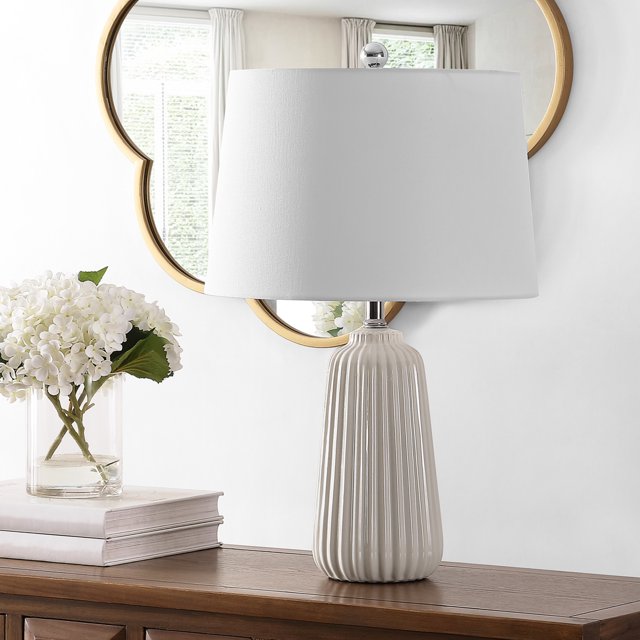 SAFAVIEH Sawyer 24 in. Textured Ceramic Table Lamp, Ivory