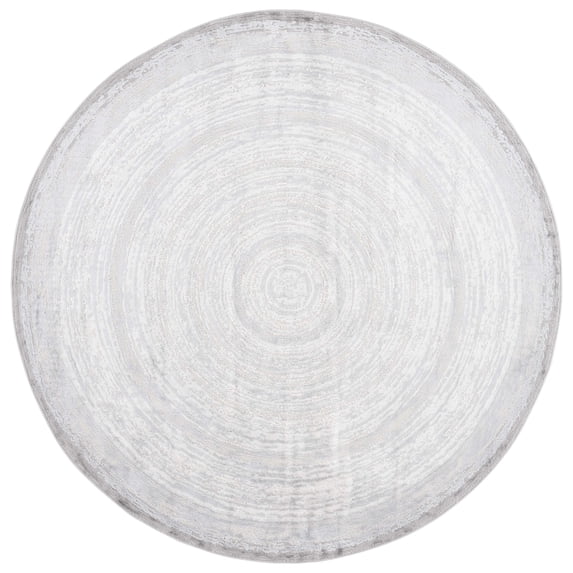 SAFAVIEH Saylor Denzel Geometric Area Rug, Grey/Ivory, 6'3" x 6'3" Round