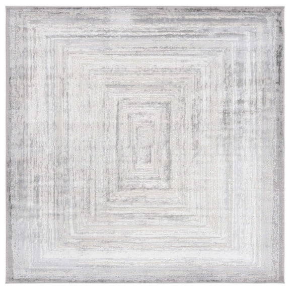 SAFAVIEH Saylor Denzel Geometric Area Rug, Grey/Ivory, 6'3" x 6'3" Square