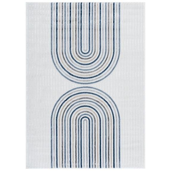 SAFAVIEH Saylor Elisaveta Geometric Area Rug, Ivory/Blue Gray, 4' x 6'