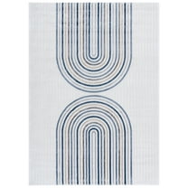 SAFAVIEH Saylor Elisaveta Geometric Area Rug, Ivory/Blue Gray, 8' x 10'