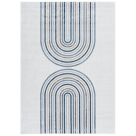SAFAVIEH Saylor Elisaveta Geometric Area Rug, Ivory/Blue Gray, 8' x 10'