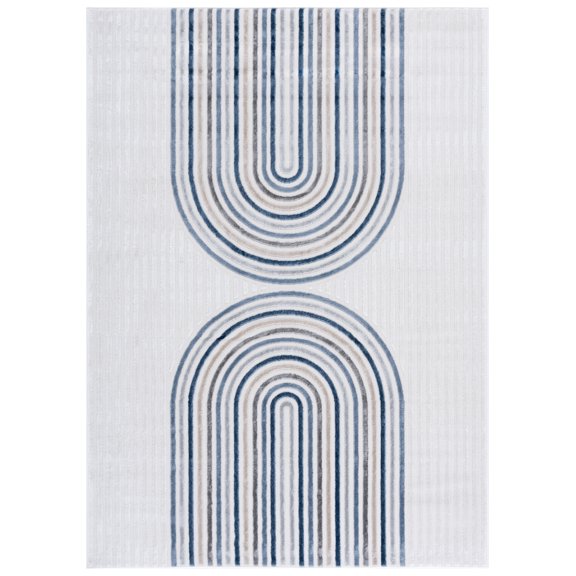 SAFAVIEH Saylor Elisaveta Geometric Area Rug, Ivory/Blue Gray, 9' x 12'