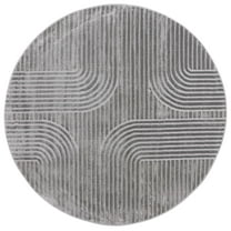 SAFAVIEH Saylor Herleva Geometric Area Rug, Grey, 6'3" x 6'3" Round