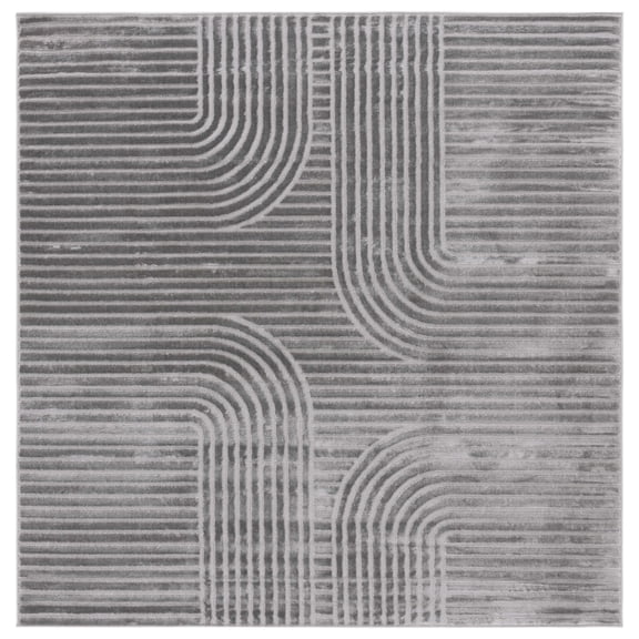 SAFAVIEH Saylor Herleva Geometric Area Rug, Grey, 6'3" x 6'3" Square