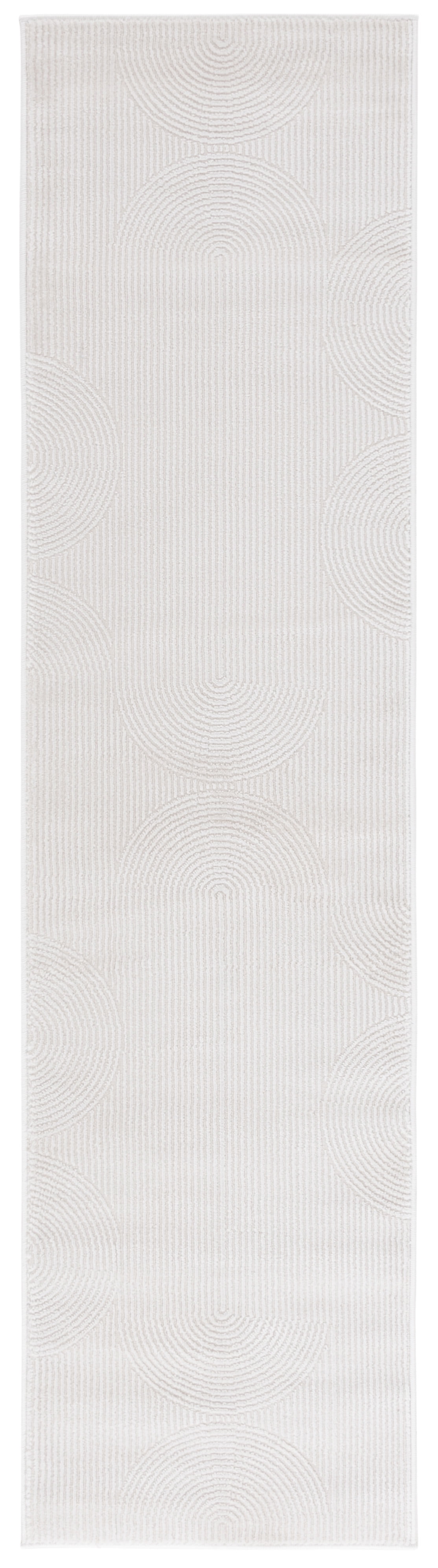 Ivory Geometric Synthetic Easy Care Runner Rug - 2'x8'