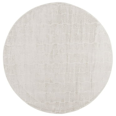 SAFAVIEH Saylor Stephanie Geometric Area Rug, Beige/Ivory, 6'3" x 6'3" Round