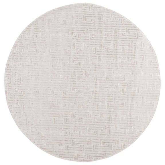 SAFAVIEH Saylor Stephanie Geometric Area Rug, Beige/Ivory, 6'3" x 6'3" Round